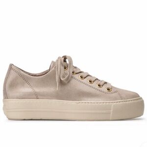 Paul Green Bixby Cashemire (Metallic Beige) Sneakers with Gold Details